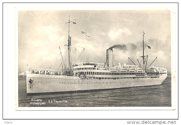 Bateau - Le Paquebot SS "Thysville" De La Cie Belge Maritime Du Congo - Antwerpen - Anvers (934)sf83 - Steamers