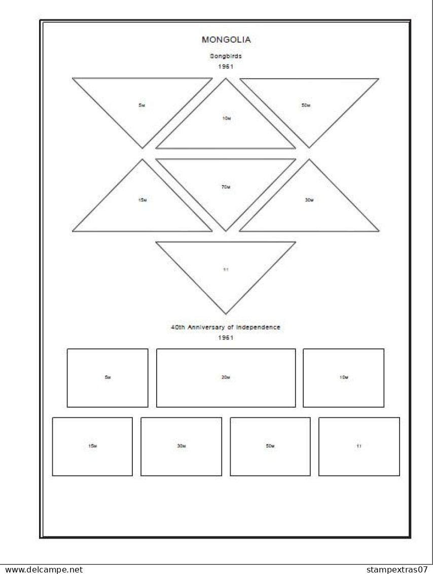 MONGOLIA STAMP ALBUM PAGES 1924-2010 (642 Pages) - Engels