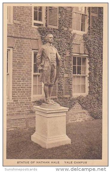 Connecticut New Haven Statue Of Nathan Hale Yale University Albertype - New Haven