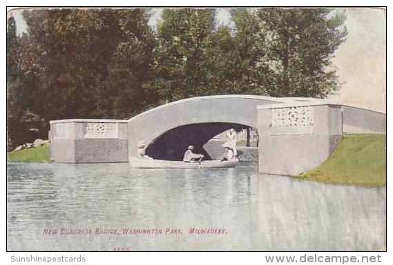 Wisconsin Milwauwaukee New Concrete Bridge Washington Park 1909 - Milwaukee