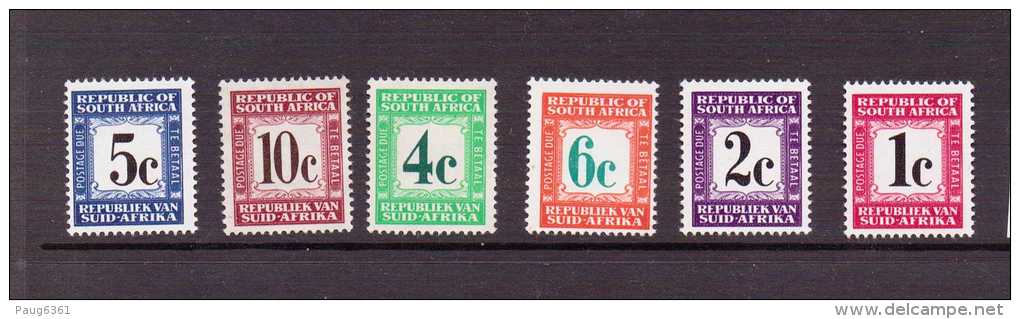 AFRIQUE DU SUD 1968/71 TAXE  YVERT N°60/64  NEUF MH* - Strafport