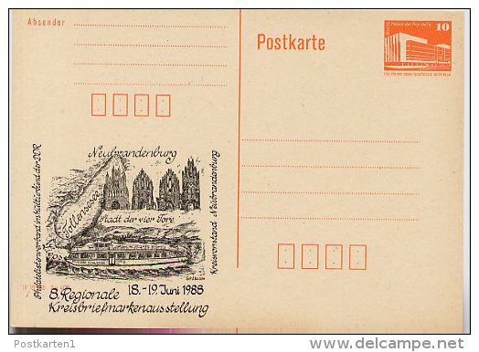 DDR P86II-14-88 C18 Privater Zudruck AUSSTELLUNG NEUBRANDENBURG 1988 - Cartes Postales Privées - Neuves