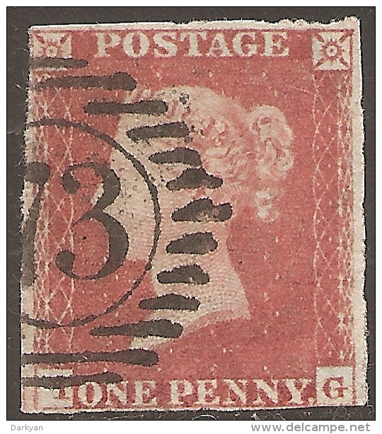 Grande-Bretagne (GB) Victoria 1841 - Penny Rouge Planche 168 Ig Oblitéré 73 - Oblitérés