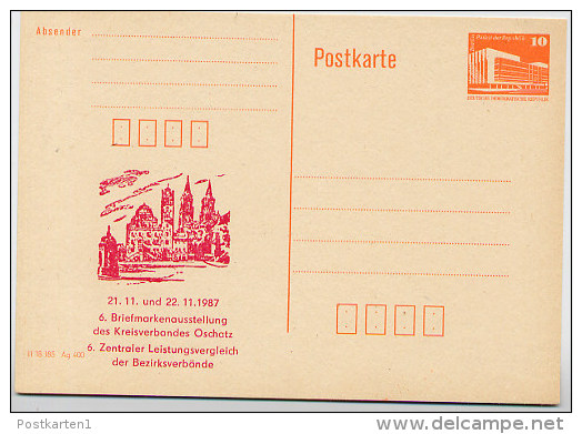 DDR P86II-6-87 C7 Privater Zudruck AUSSTELLUNG OSCHATZ 1987 - Privatpostkarten - Ungebraucht