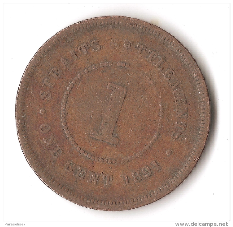 STRAITS SETTLEMENTS 1 CENT   1891  VICTORIA - India