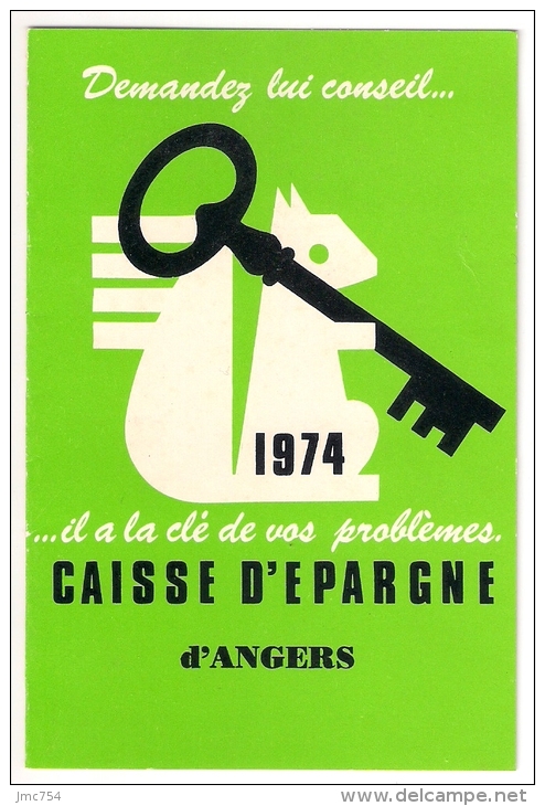 Calendrier De Poche 1974  CAISSE D'EPARGNE D'ANGERS (49) - Klein Formaat: 1971-80