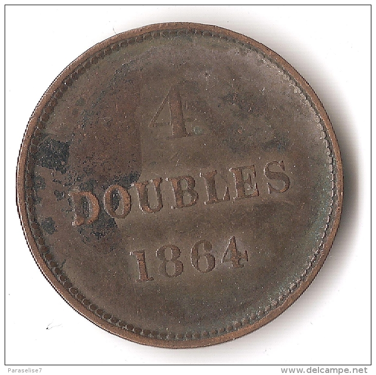 GUERNESEY   4  DOUBLES    1864 - Guernsey