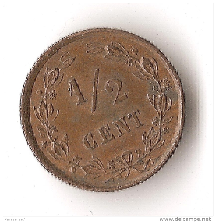 PAYS-BAS  1/2   CENT    1884 - 1849-1890 : Willem III