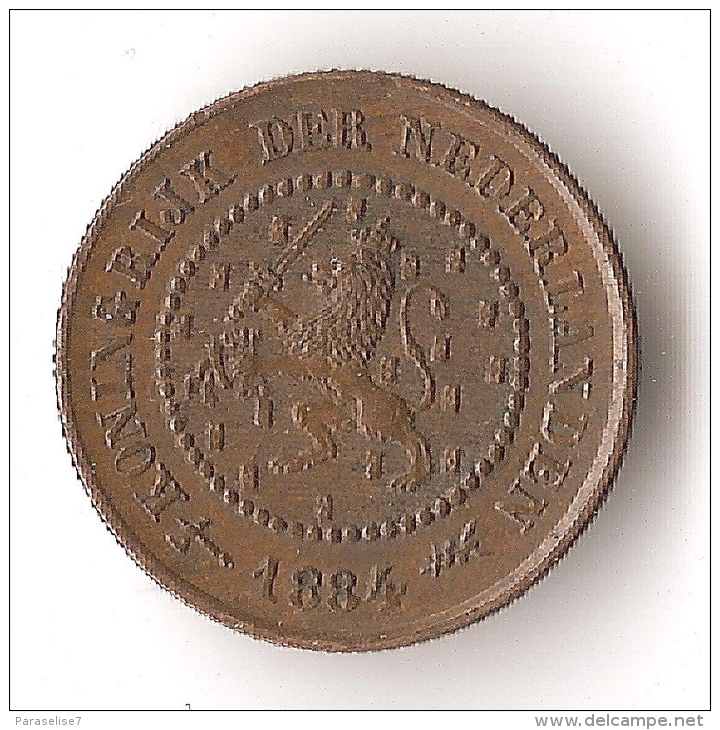 PAYS-BAS  1/2   CENT    1884 - 1849-1890 : Willem III