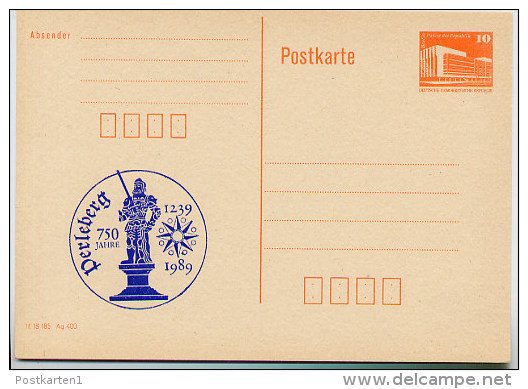 DDR P86II-3a-89 C42-a Privater Zudruck 750 J. PERLEBERG ROLAND 1989 - Privatpostkarten - Ungebraucht