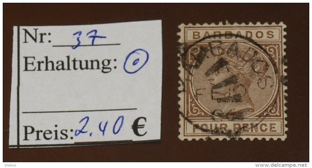 Barbados   Michel  Nr:  37   Gebraucht  #3393 - Barbados (...-1966)