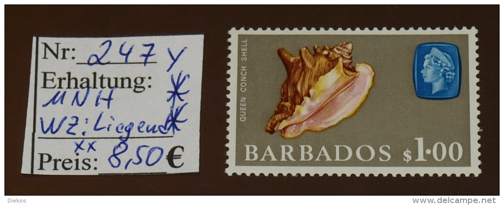 Barbados   Michel  Nr:  247y  ** MNH Postfrisch   #3395 - Barbados (...-1966)