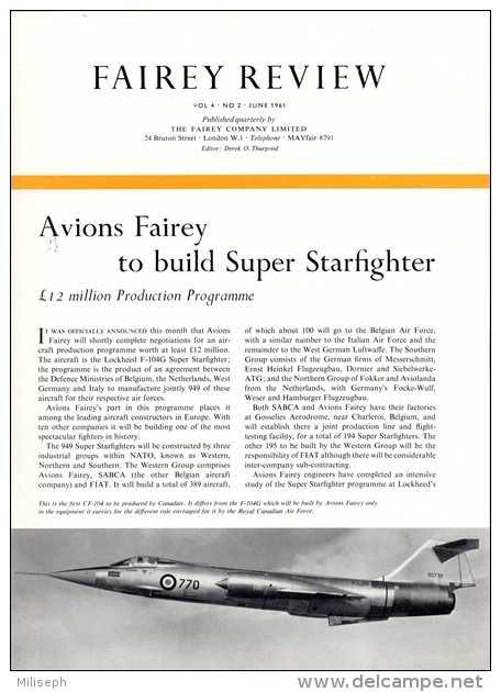 FAIREY REVIEW - Vol 4 - N° 2 - 06 / 1961 - Bateaux - Avions - Missiles - (3408) - Aviation