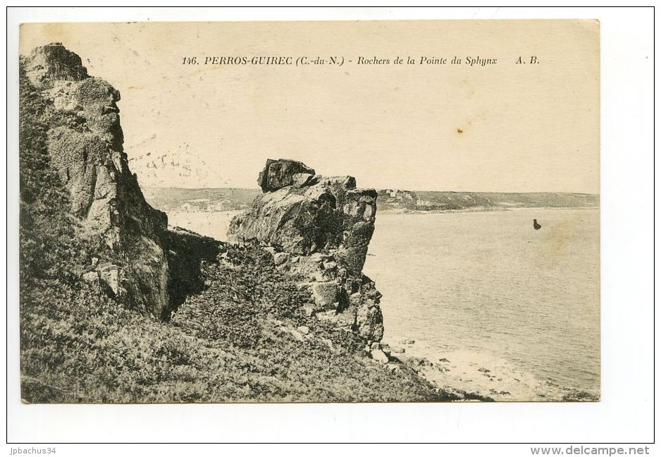 CPA. PERROS GUIREC. ROCHERS DE LA POINTE DU SPHYNX. TBE - Perros-Guirec