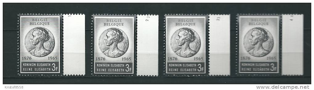 Zegel 1359 ** Postfris Met Plaatnummers 1-2-3-4 - 1961-1970