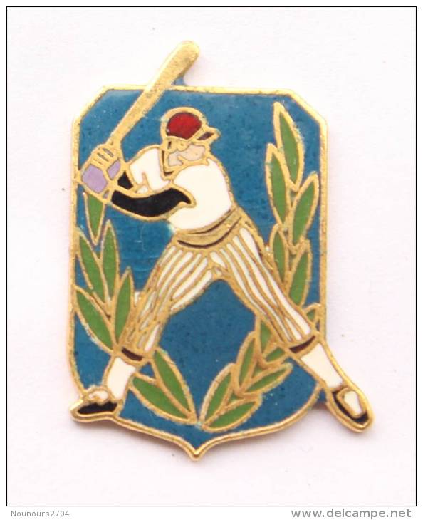 Pin's BASE BALL - Batteur Sur Fond Bleu - C924 - Baseball