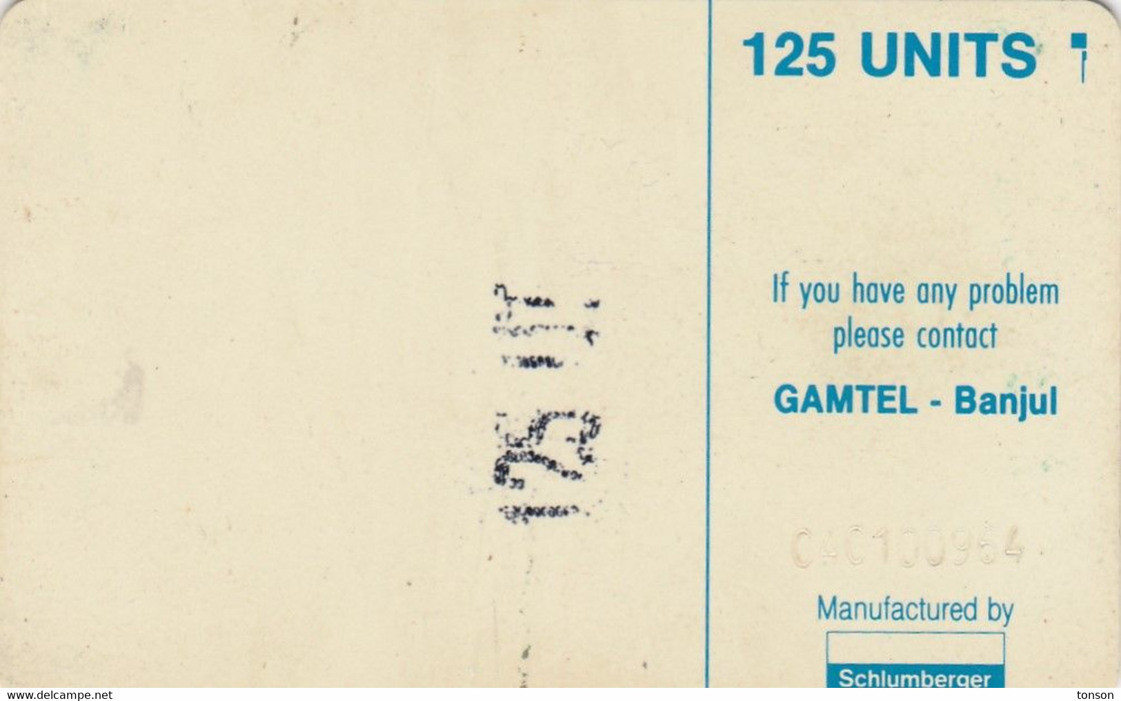 Gambia, GAM-06B, 125 Units, Logo - Blue (Glossy), SN : C4C100964, 2 Scans - Gambie