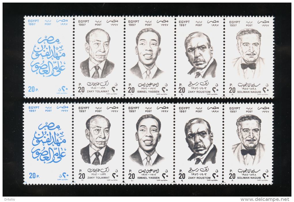 EGYPT / 1997 / COLOR VARIETY / FAMOUS ARTISTS / ZAKY TOLAIMAT / ISMAEL YASSEN / ZAKY ROUSTOM / SOLIMAN NAGUIB / MNH - Ongebruikt