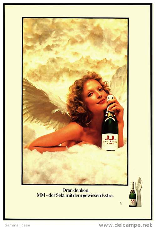 Reklame Werbeanzeige  -  MM Extra Sekt  -  Daran Denken : MM - Der Sekt Mit Dem Gewissen Extra  -  Von 1973 - Alcools