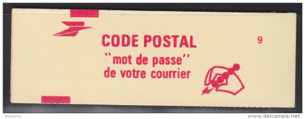 = CARNET 10 Timbres Sabine 1.30f Rouge 2059-C3 Numéro 09984 Sur Bord Droit Des Bandes De 5 Timbres - Autres & Non Classés