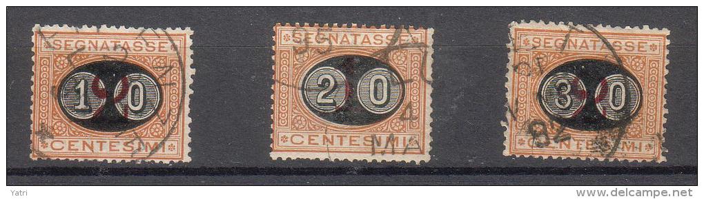 Regno D'Italia - 1890-91- Segnatasse (mascherine) (usati) Sass. 17-19 - Serie Completa - Strafport