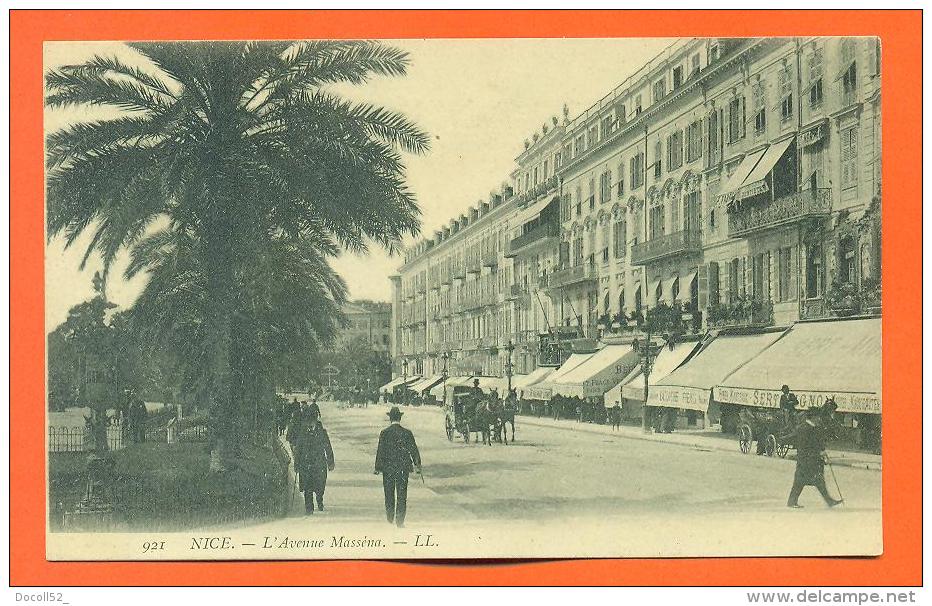 Dpt  06  Nice  "  L'avenue Massena  " - Transport Urbain - Auto, Autobus Et Tramway