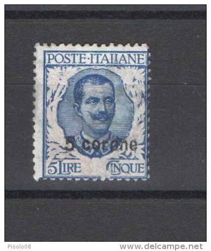 DALMAZIA 1921-22 5.C. SU 5 L. SASSONE N. 7 ** MNH - Dalmatien