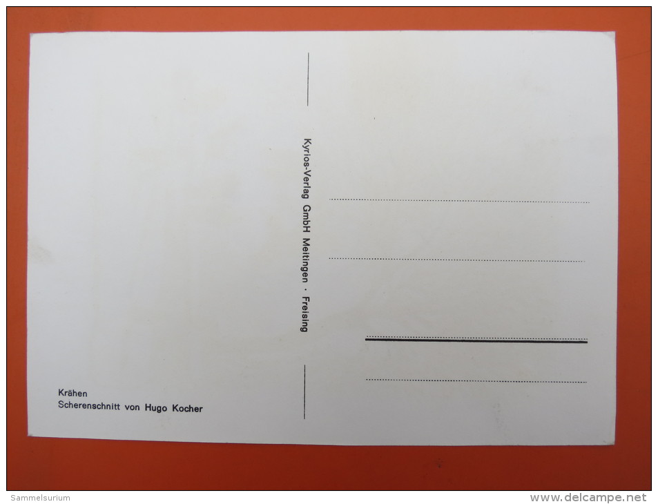 (3/6/30) AK "Krähen" Scherenschnitt Von Hugo Kocher - Scherenschnitt - Silhouette