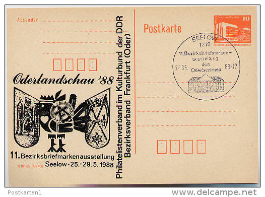 WAPPEN ODERLANDSCHAU SEELOW DDR P86II-12-88 C15  Privater Zudruck Sost. 1988 - Enveloppes