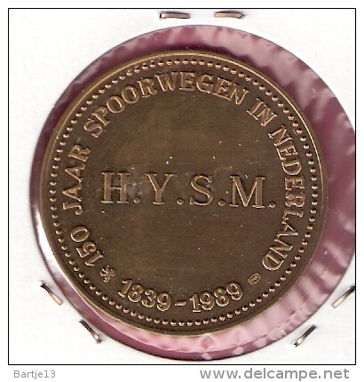 PENNING 150 JAAR SPOORWEGEN TREIN  AMSTERDAM 1846 20,2gr. 42 Mm - Professionnels/De Société