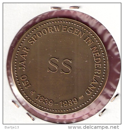 PENNING 150 JAAR SPOORWEGEN TREIN SS No.1 1863 20,2gr. 42 Mm - Professionnels/De Société