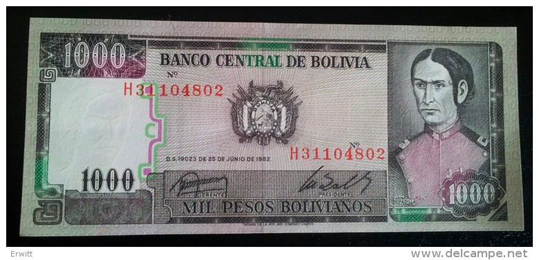 1000 Pesos 1982 UNC - Bolivia