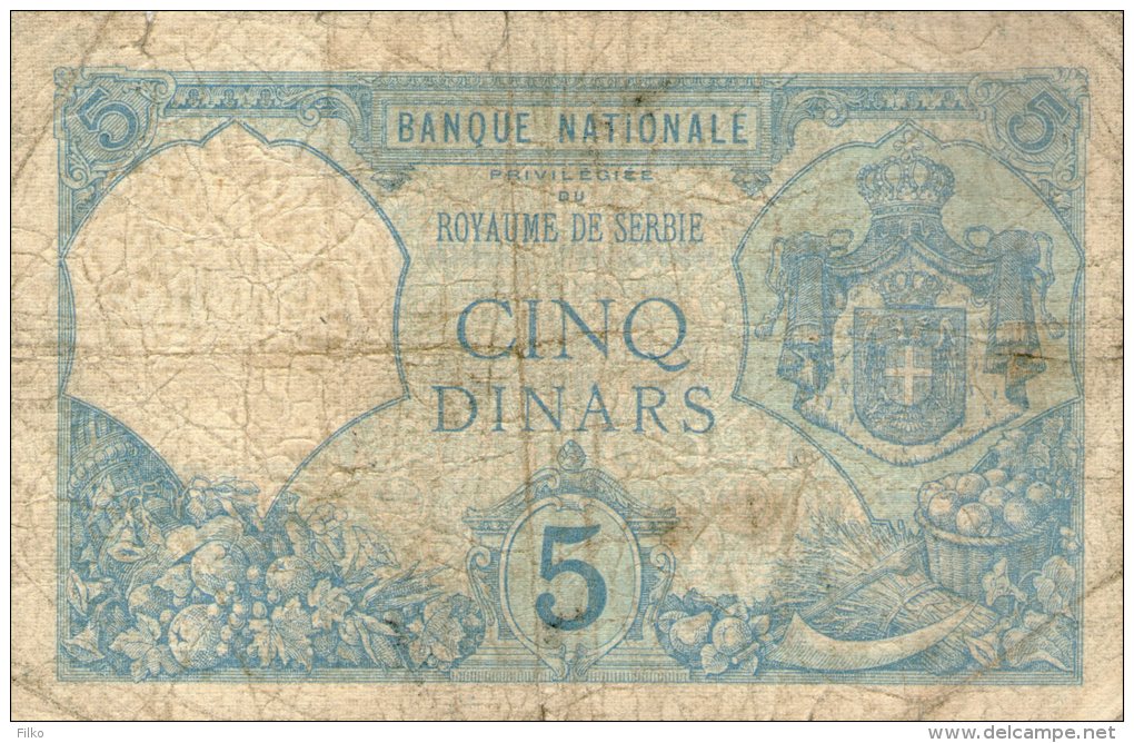 Serbia,5 Dinara ,20.03.1917,P.14a,see Scan - Serbia