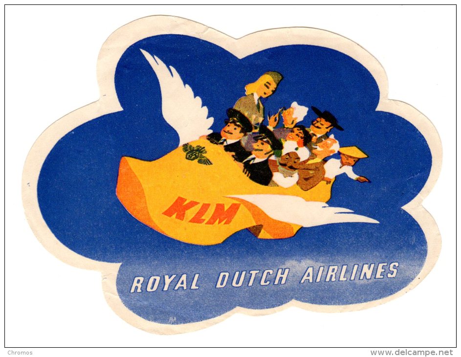 Joli Lot De 2 Etiquettes De KLM, Originales Des Années 60- Ou 70 (?) - Publicités