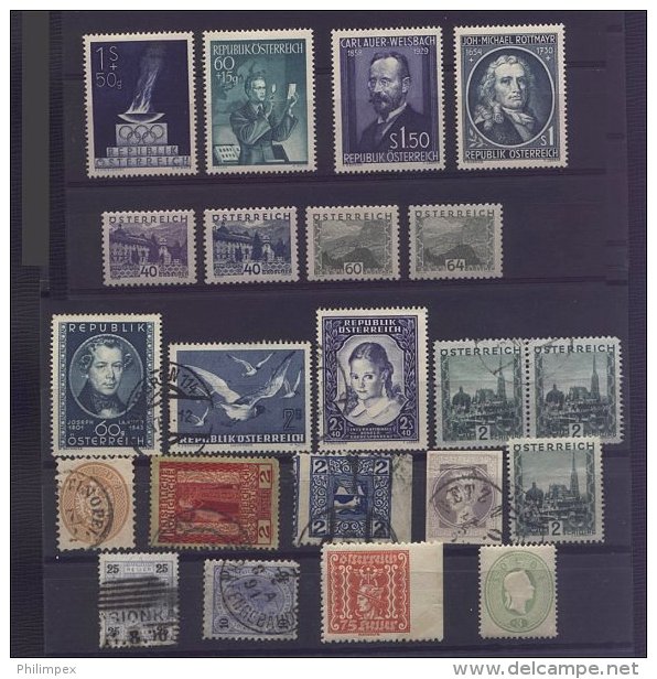 AUSTRIA - GOOD GROUP BETTER VALUES LIGHT HINGED / USED */o - Collezioni