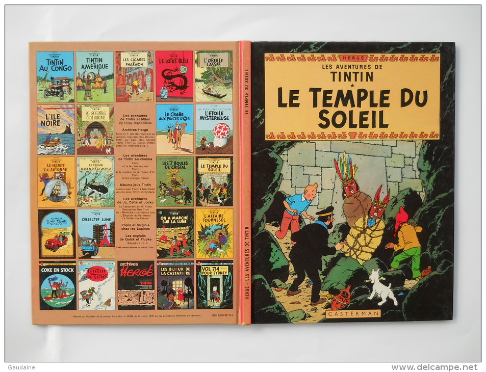 TINTIN - LE TEMPS DU SOLEIL - C1 - 1975 - TRES BON ETAT - Tintin