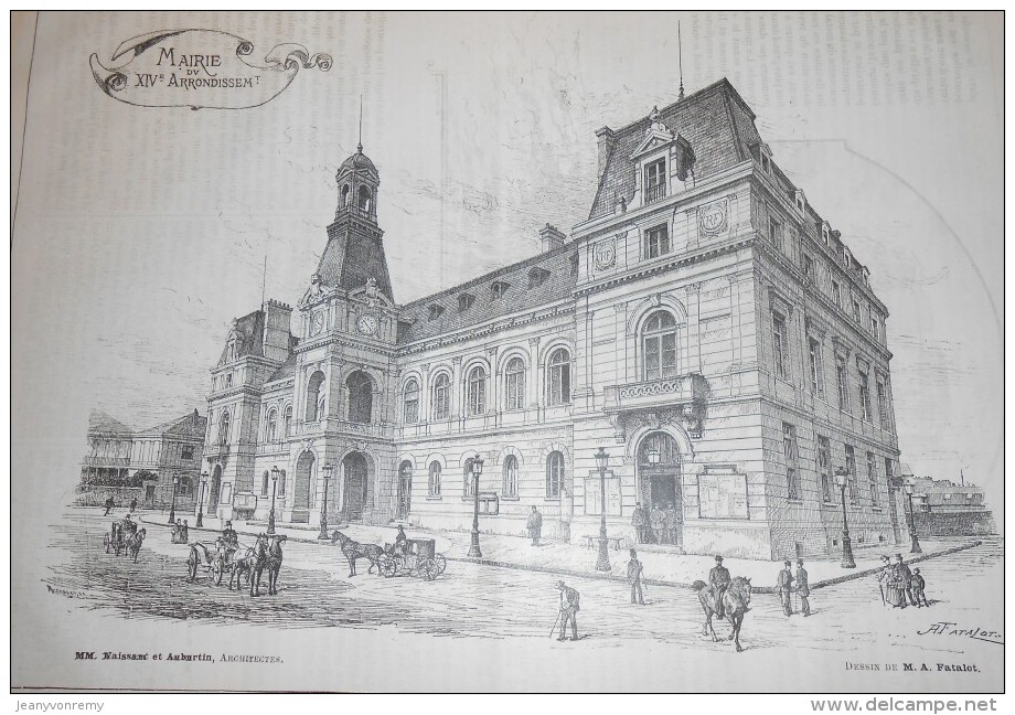 La Semaine Des Constructeurs. N°44. 27 Avril 1889 . Mairie Du XIVe Arrondissement. Tourelle Du Temple De Banh-Yong. - Magazines - Before 1900