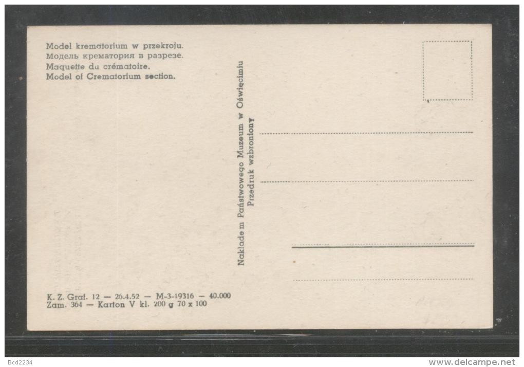 POLAND 1952 AUSCHWITZ-BIRENAU CONCENTRATION CAMP MODEL OF CREMATORIUM MINT NAZI DEATH CAMP JUDAICA JEWS HOLOCAUST WW2 - Polen