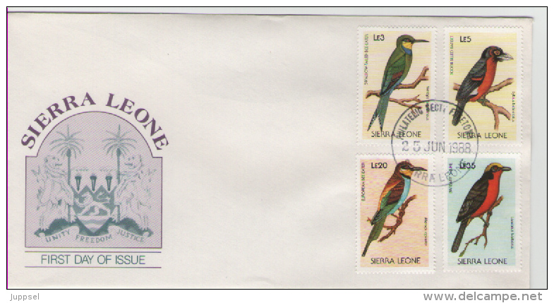 SIERRA LEONE   FDC Birds /   Lettre De 1er Jour  Oiseaux  1988 - Autres & Non Classés