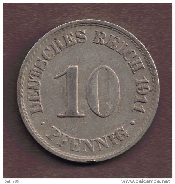 DEUTSCHES REICH 10 PFENNIG 1911 A - 10 Pfennig