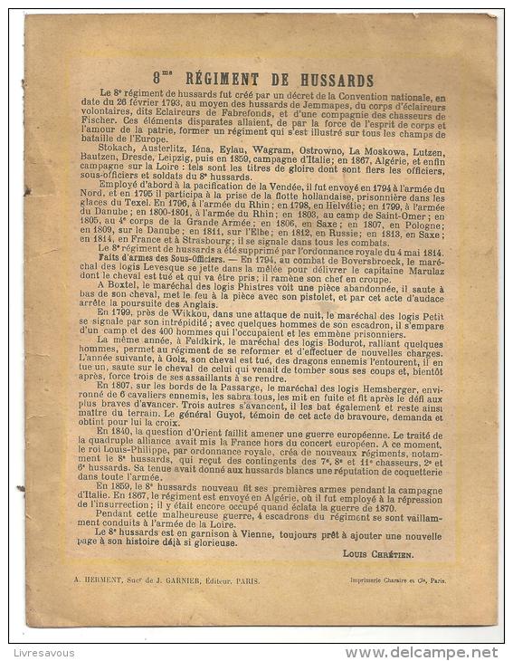 Couverture De Cahier D´écolier Des Années 1920 Historiques Illustrés Des Régiments Français HUSSARDS Edition Garnier - Protège-cahiers