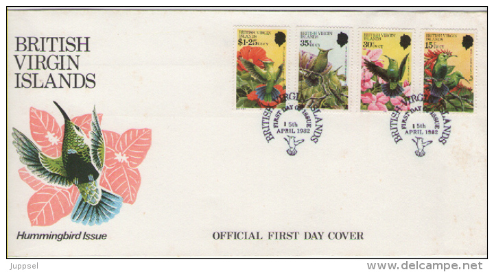 BRITISH VIRGIN ISLANDS  FDC Birds /   îles Vierges Britanniques  Lettre De 1er Jour  Oiseaux  1982 - Colibrì