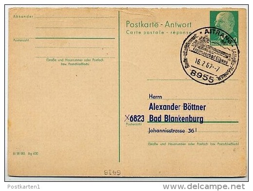 MOORBAD ELBSEE AITRANG 1967 Auf DDR P77A Antwort-Postkarte ZUDRUCK BÖTTNER #3 - Thermalisme