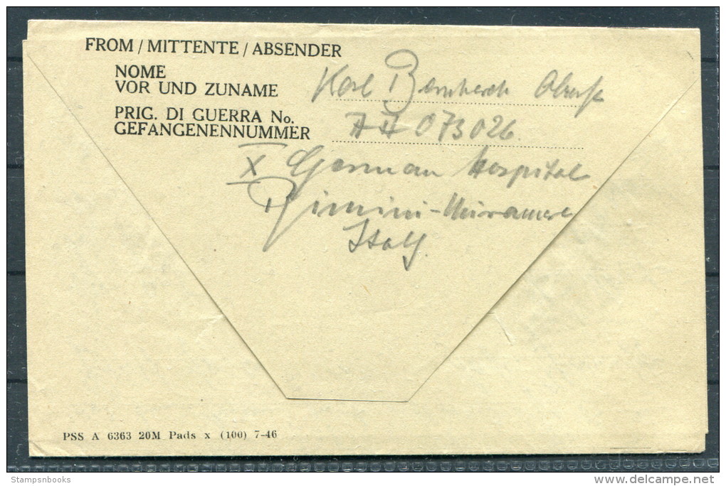 1947 Germany Kriegsgefangenenpost  - Prisoner Of War Lettercard - POW Hospital Italy - 1939-45