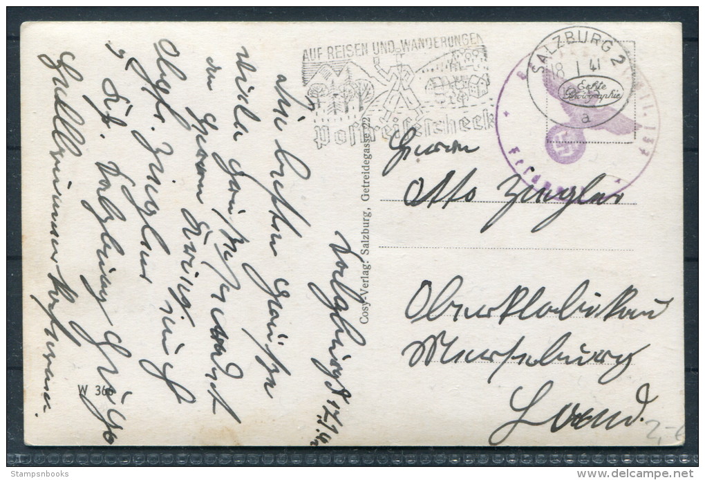 1941 Austria Germany Salzburg Postcard - Feldpost - Briefe U. Dokumente