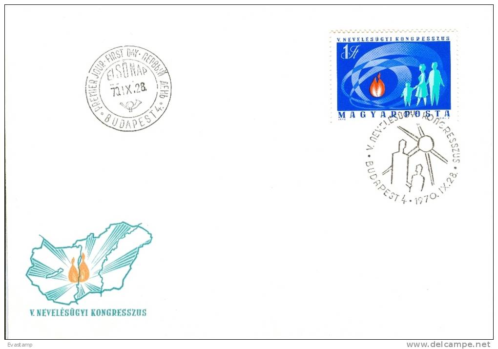 HUNGARY - 1970.FDC - 5th Education Congress,Budapest - FDC