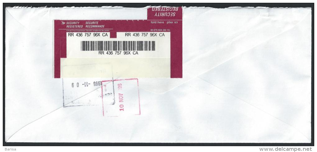 Registered Cover From London (Ontario) To Netherland; 09-11-1996 - Lettres & Documents