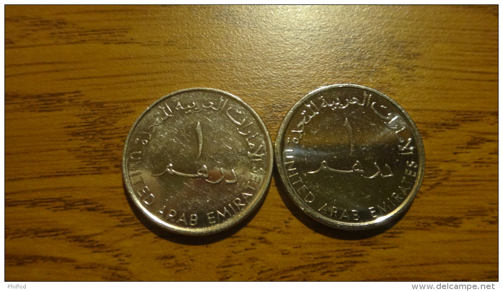 Emirats Arabes Unis - 1 Dirham 2007 Et 2012 - Verenigde Arabische Emiraten