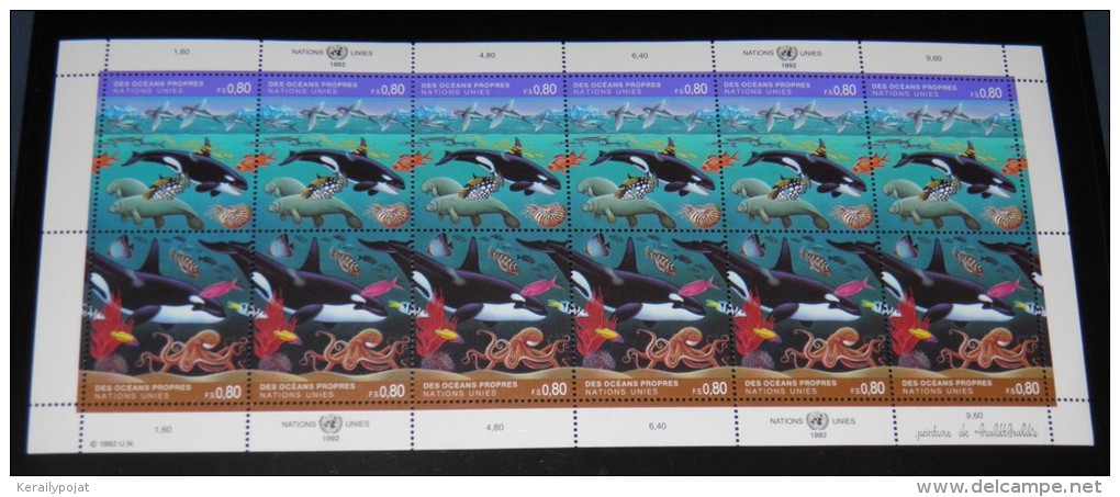 Switzerland (UN Geneva) - 1992 Marine Life Kleinbogen MNH__(THB-943) - Hojas Y Bloques