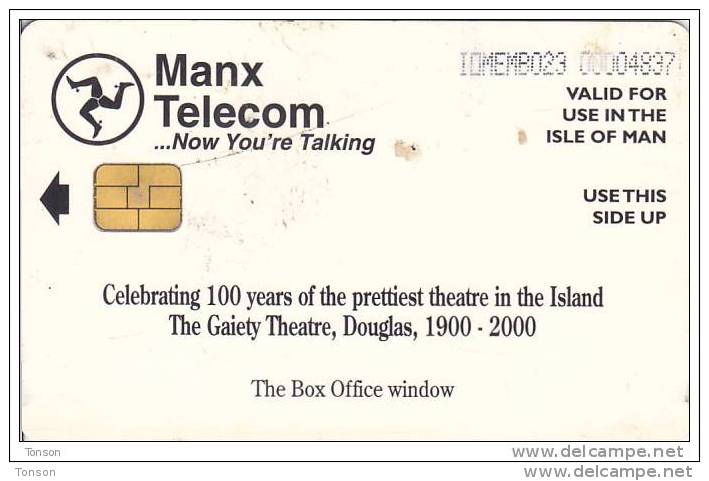 Isle Of Man, MAN 164, 100 Years Theatre, Box Office Window, 2 Scans .  Please Read. - Man (Ile De)